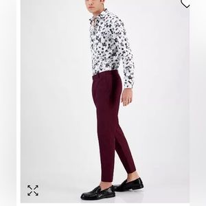 Inc men pants red and blue stripes Macys brand slim fit 32x32